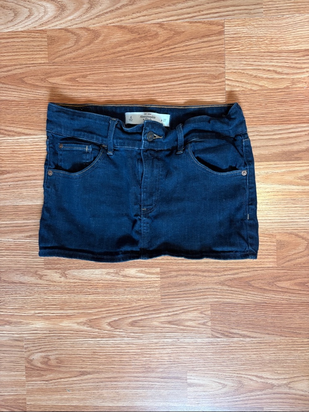 Abercrombie & Fitch Dark Wash Denim Mini Skirt
